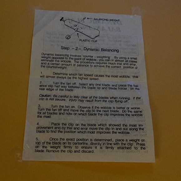 Dynamic Ceiling Fan Blade balancing kit with instructions, Never Used!! - Picture 3 of 10